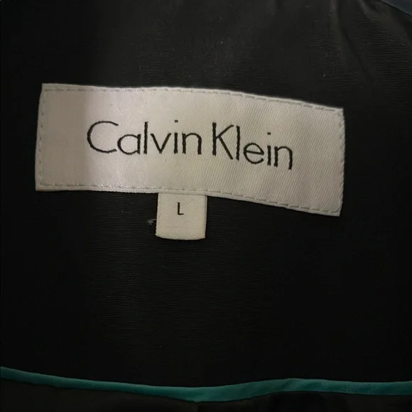 Calvin Klein Black Trench Coat with Structured Shoulders - Picture 2 of 7